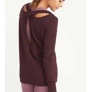 OLD NAVY-Burgundy French Terry Keyhole Sweatshirt